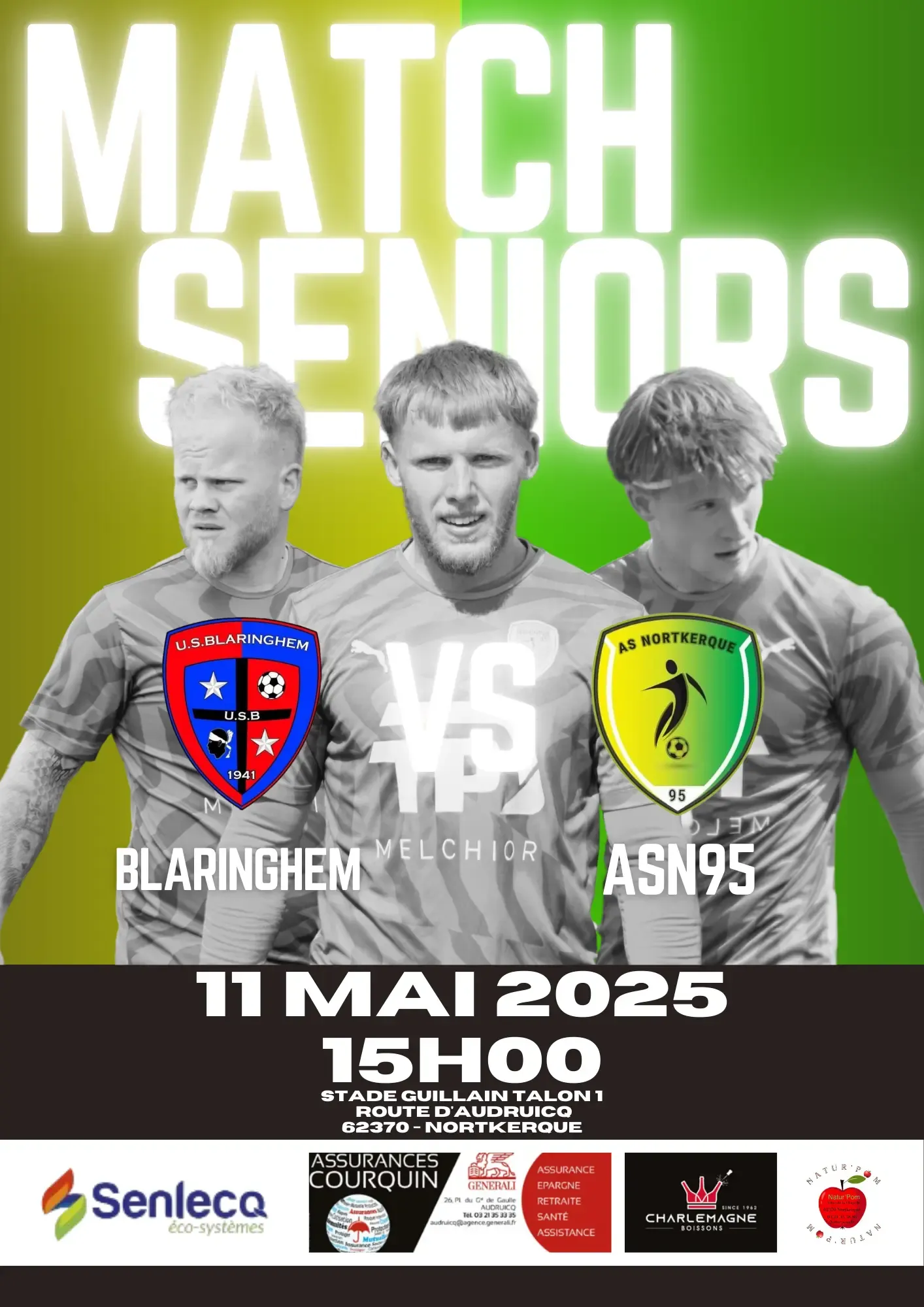 Match poster — pre-game announcement